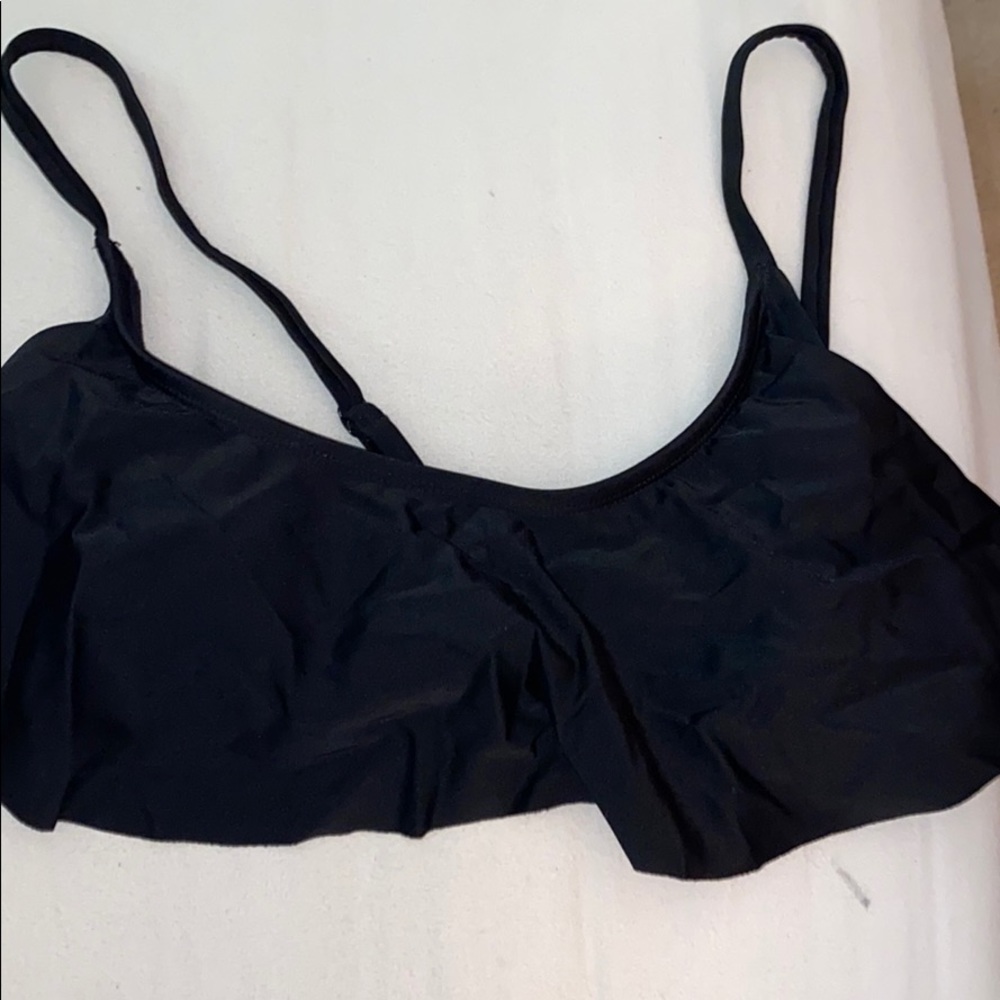 black flowy bikini top